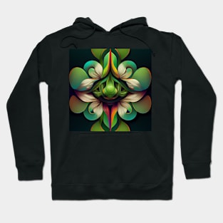 psychedelic fower&#39;s, green Hoodie